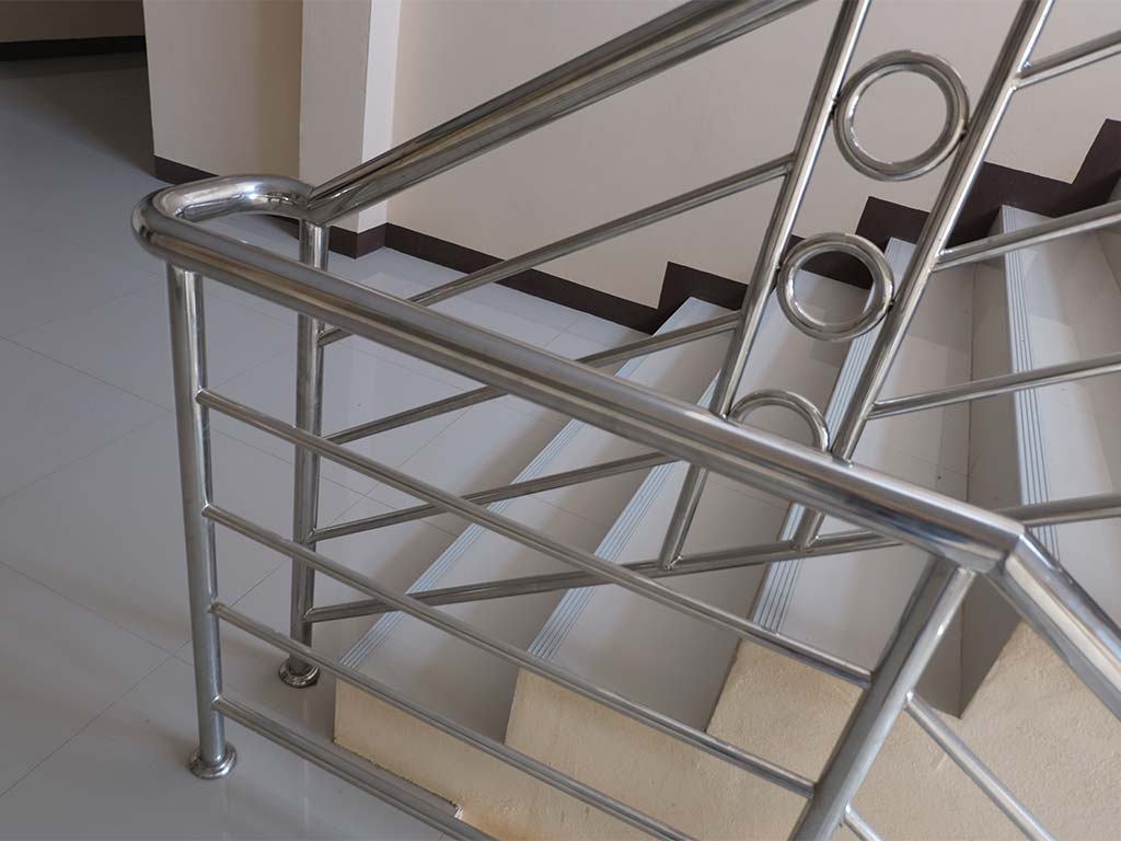 stainless steel fabricated railings-stairwell